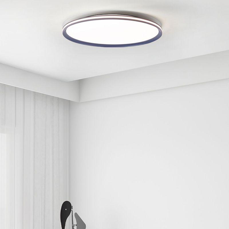 Modernism LED Flush Mount Circle Metal Ceiling Light Fixture for Bedroom