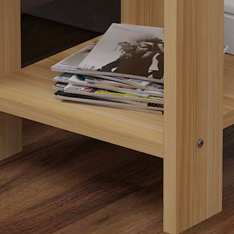 Contemporary Wooden Side Table One Shelf End Table With Four Legs