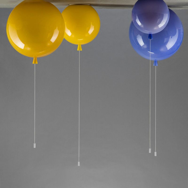 Balloon Semi Mount Lighting Childrens Plastic 1-Light Bedroom Ceiling Light Fixture