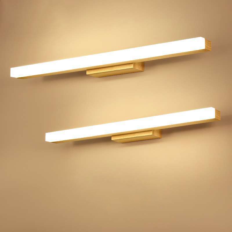 Luces de tocador de baño LED de madera lineal lámparas de tocador LED moderna accesorios para el baño