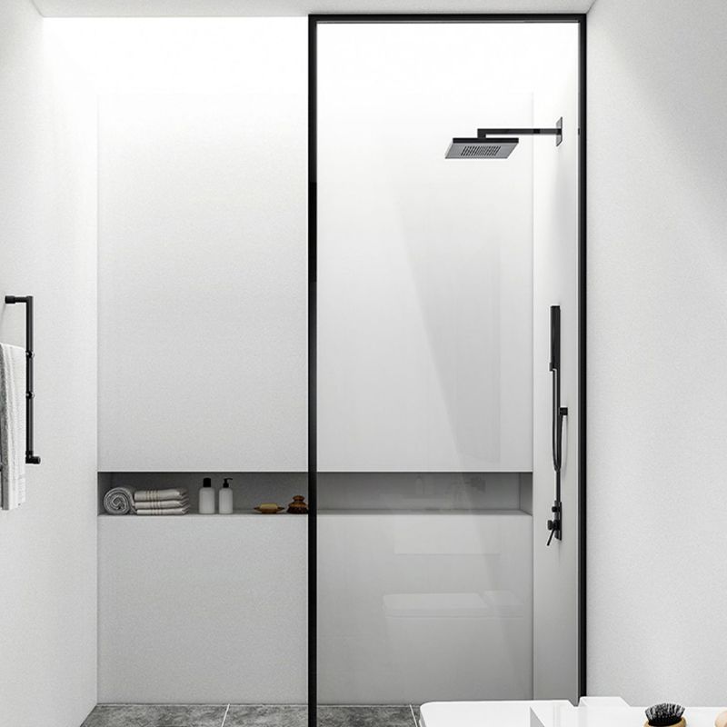 Black Full Frame One-shaped Fixed Semi-partition Shower Screen