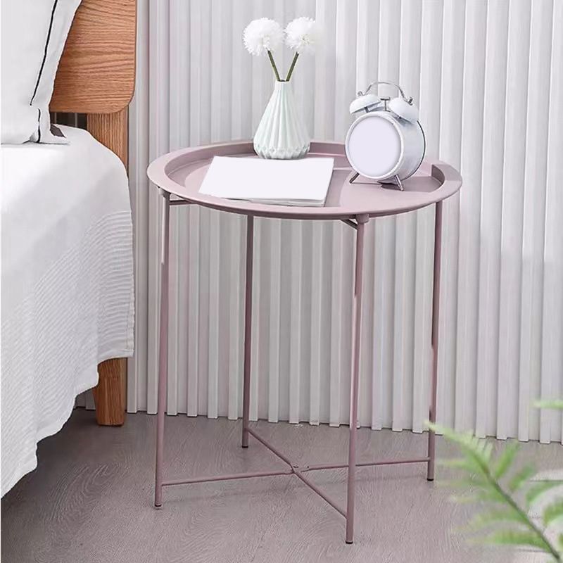 Contemporary Metal Accent Table Nightstand 19.68" Tall Bed Nightstand