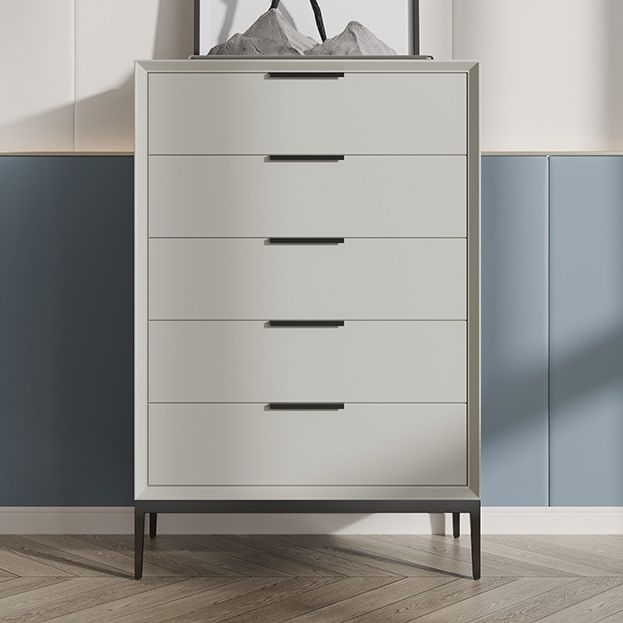 Leather Chest with Metal Legs Vertical Storage Chest with Drawers for Bedroom