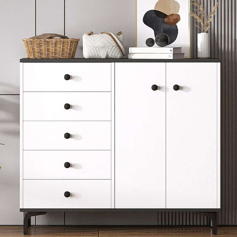 Contemporary Matte Finish Dresser Bedroom Wood Storage Chest with Metal Feet