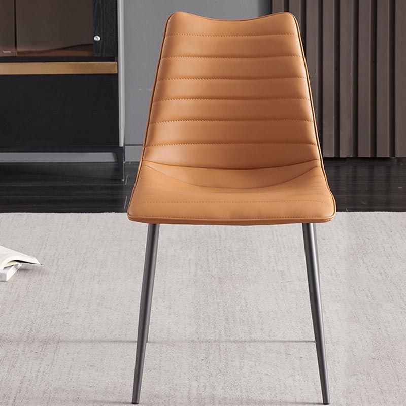 Modern Style Dining Chair Armless Chair with Metal Legs for Kitchen