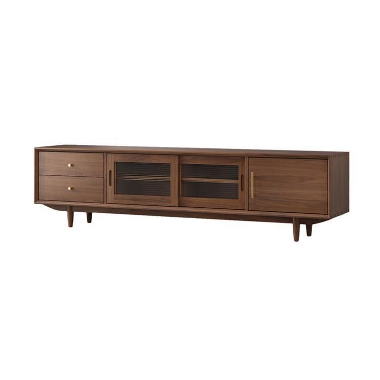 Northern European 20.35" H TV Stand Solid Wood Drawers Included TV Console with Cabinet