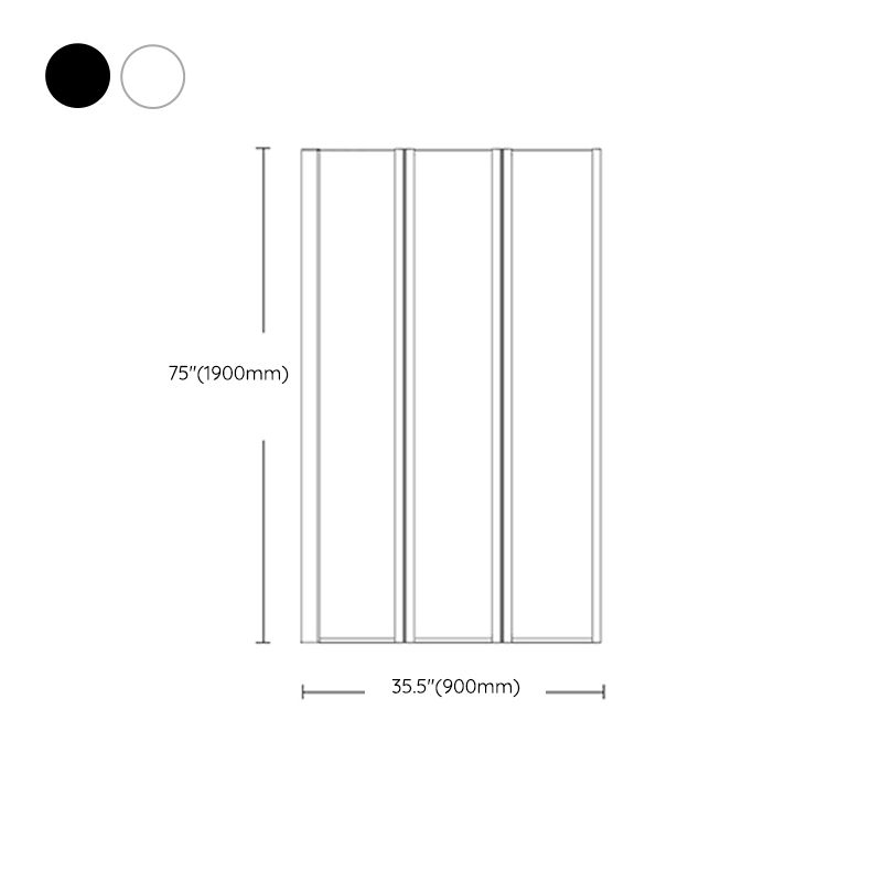 Folding Shower Screen Semi Frameless Tempered Glass Shower Screen