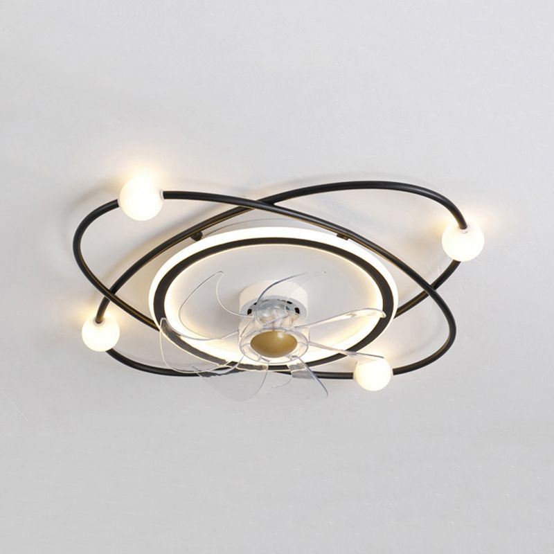 Metal Geometric Shape Ceiling Fans Light Modern Multi-Lights Ceiling Fan Light