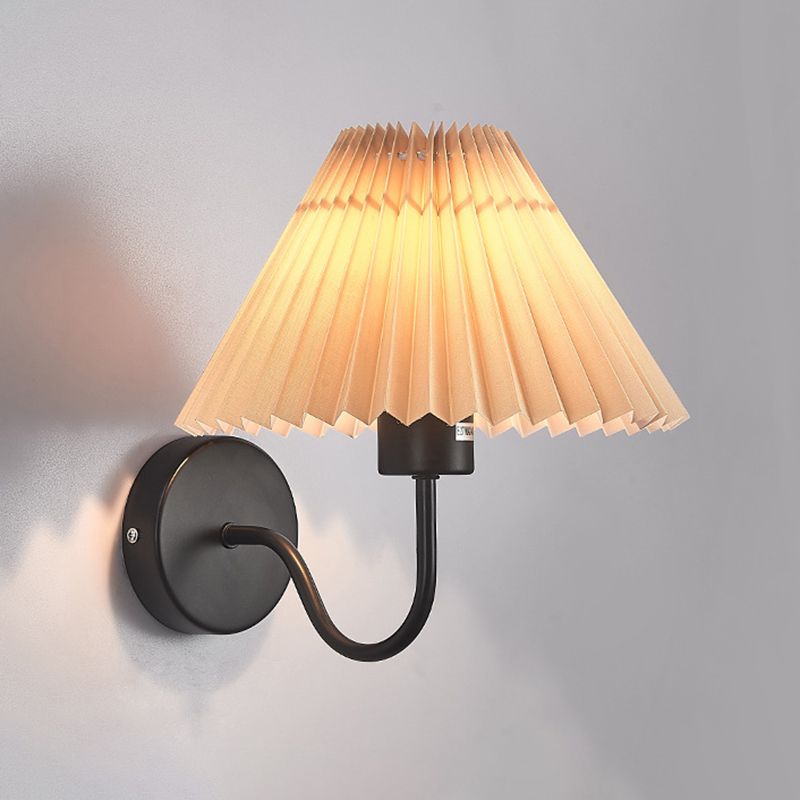 Modern Simple 1-Light Vanity Lamp Fabric Shade Vanity Light for Shower Room