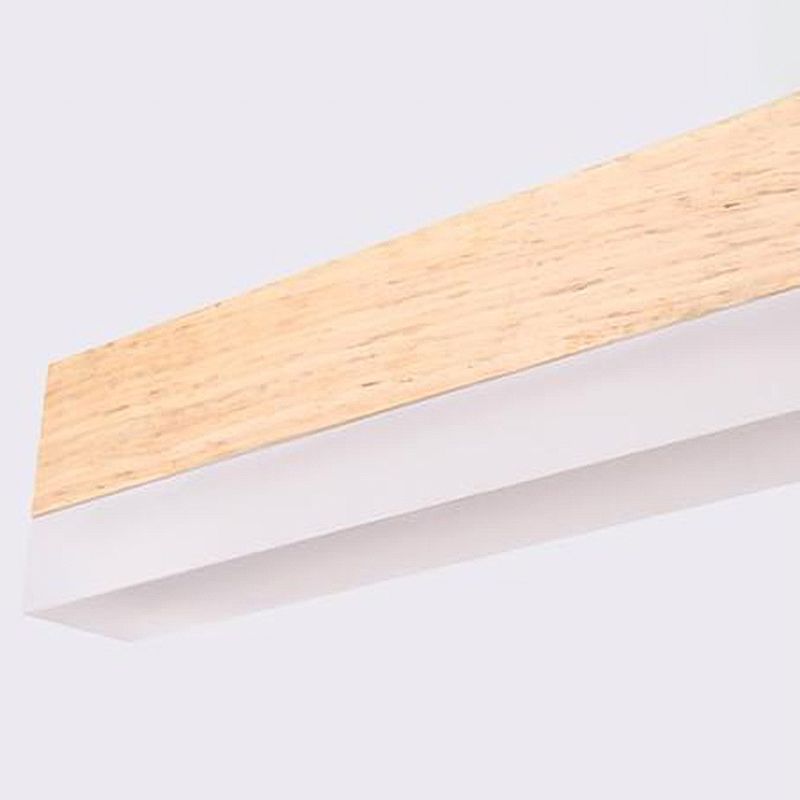 Luz de tocador de madera nórdica Luz de espejo LED de luz simple recta para el baño