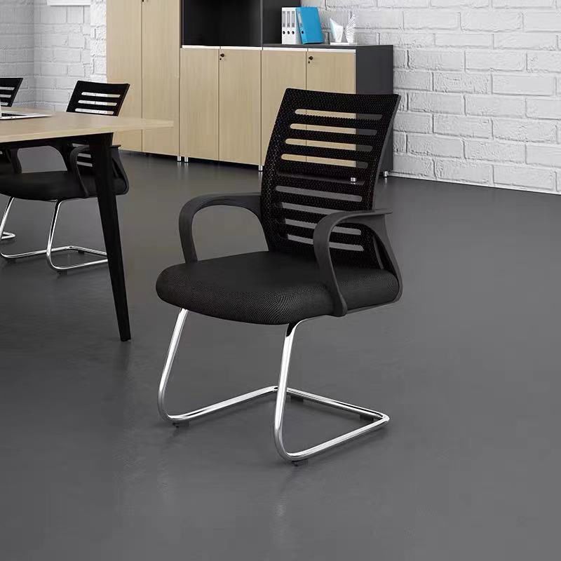 Modern Metal Conference Chair No Wheels Black Conference Chair