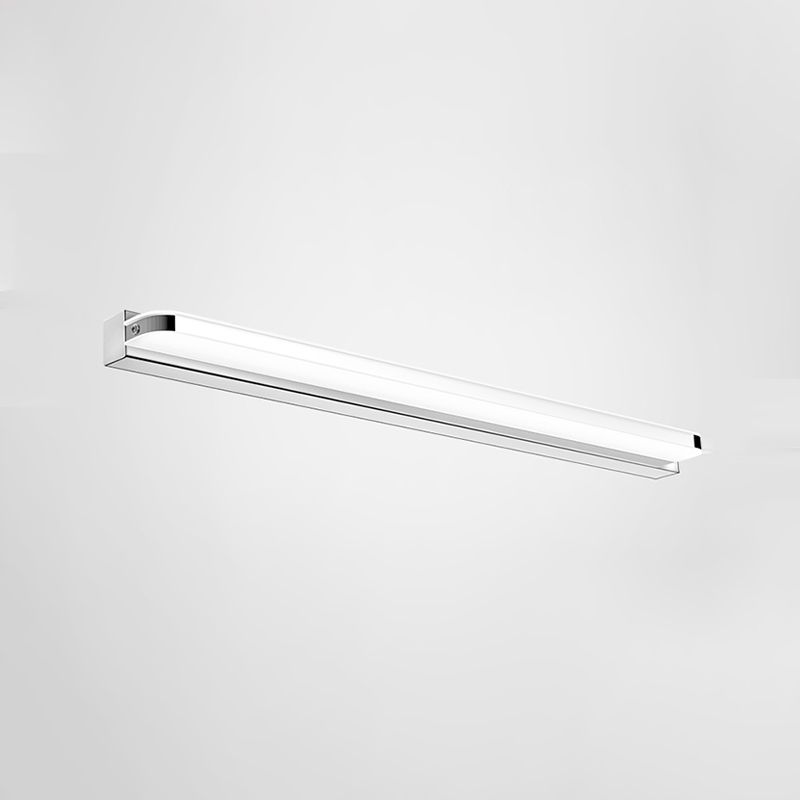 Plateado moderno simple luz de espejo simple lámpara de espejo led de metal nórdico para baño para baño