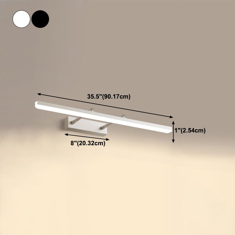 Linear Shape Metal Wall Sconce Modern Style 1-Light Mirror Swing Arm Wall Light Fixtures