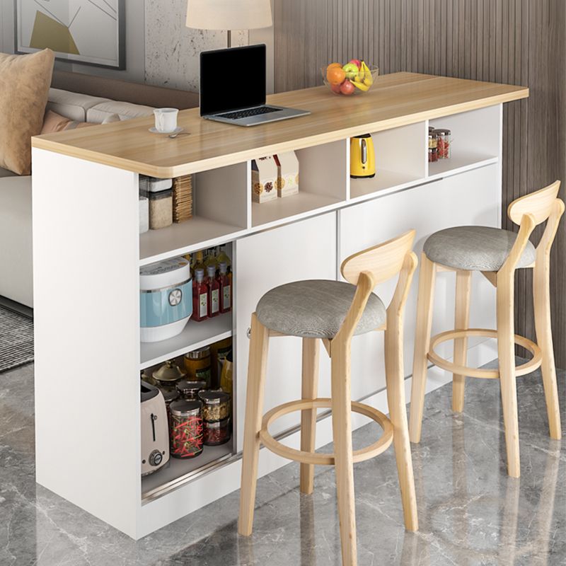 Contemporary Style Wood Rectangle Bar Wine Table for Dining Room