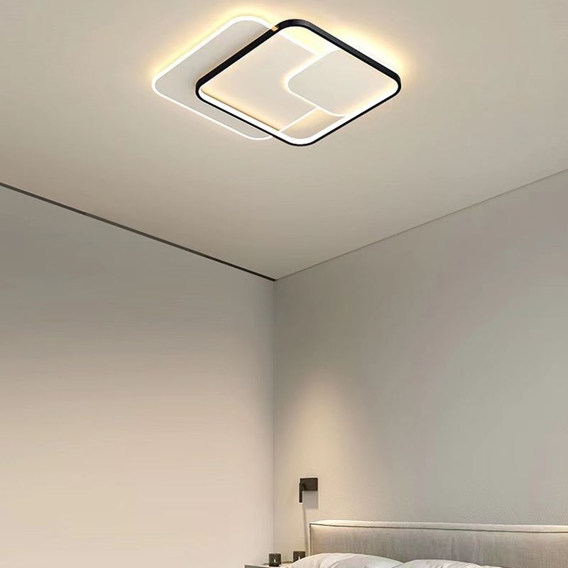 Multiple-Light Square Flush Mount Ceiling Light Modern Metal Flush Mount Lighting