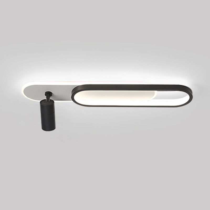 Montaje LED LED oblongo de 2 luces en el moderno estilo conciso de hierro forjado para el techo de hierro forjado para el caplador