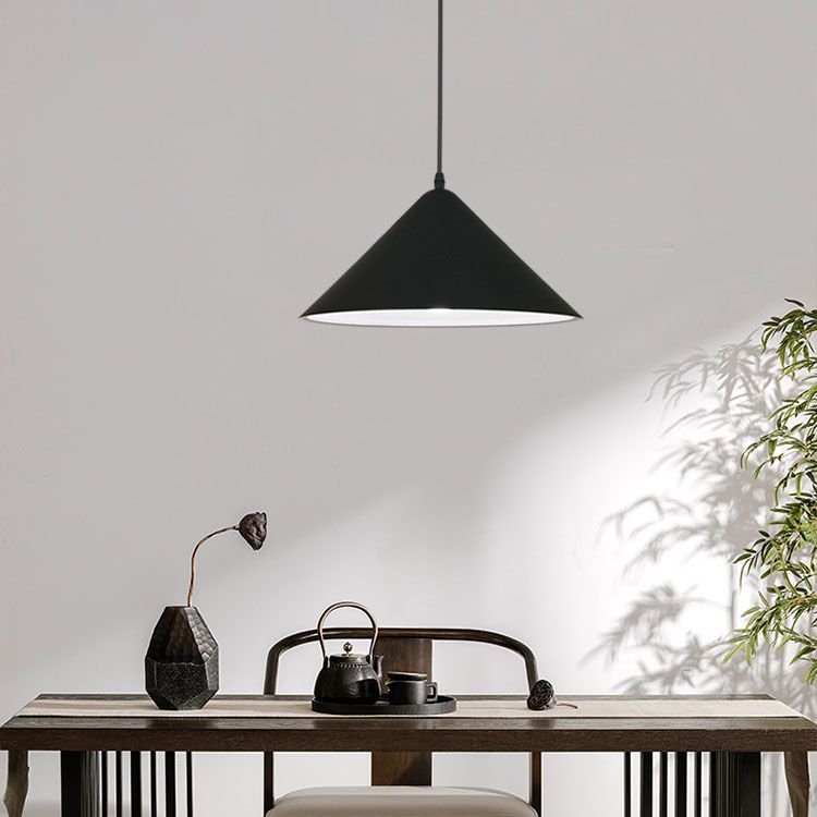 Black Pendant Light Fixture Industrial Metal Conical Commercial Pendant Lighting