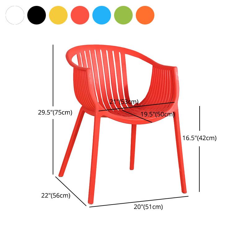 Contemporary Style Stackable Chair Dining Plastic Arm Chair for Kitchen