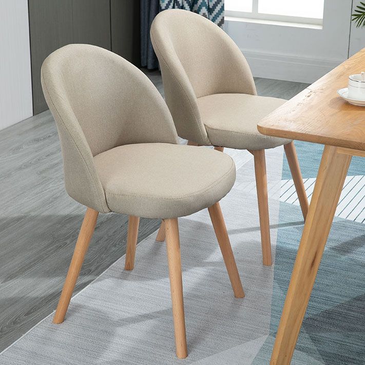 Contemporary Linen Dining Chair Parsons Chair in Matte Finish for Home