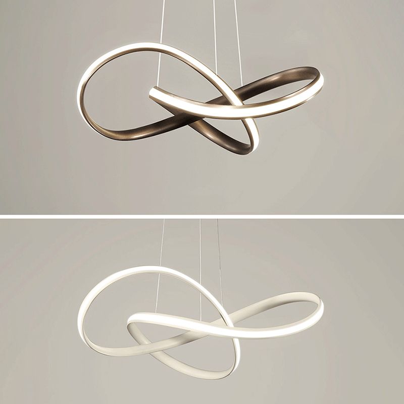 Spiral Suspended Lighting Fixture Minimalist LED Metal Ceiling Pendant Light for Dinning Room