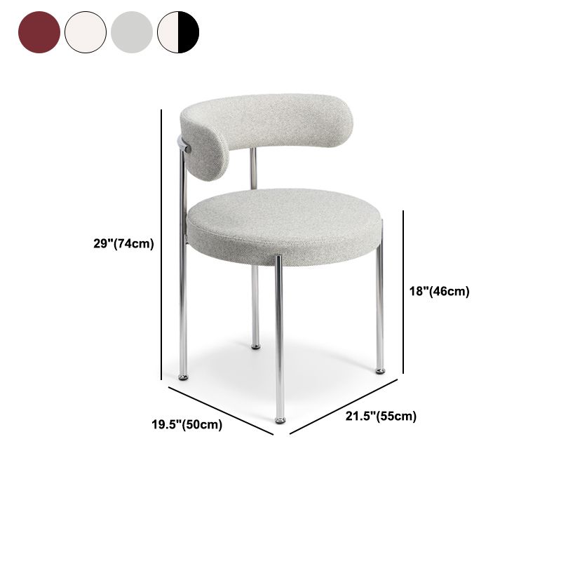 Modern Upholstered Dining Chair Open Back Dining Side Furniture in Matte Finish for Home