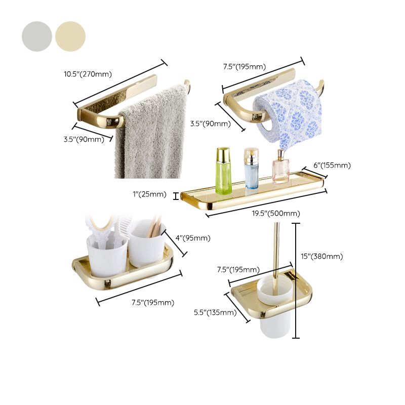 Chrome/Gold Bathroom Accessory Set Modern Metal Bathroom Hardware Set