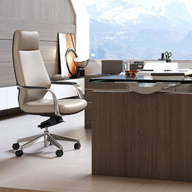 Modern Swivel Executive Chair Padded Arms Managers Chair for Office