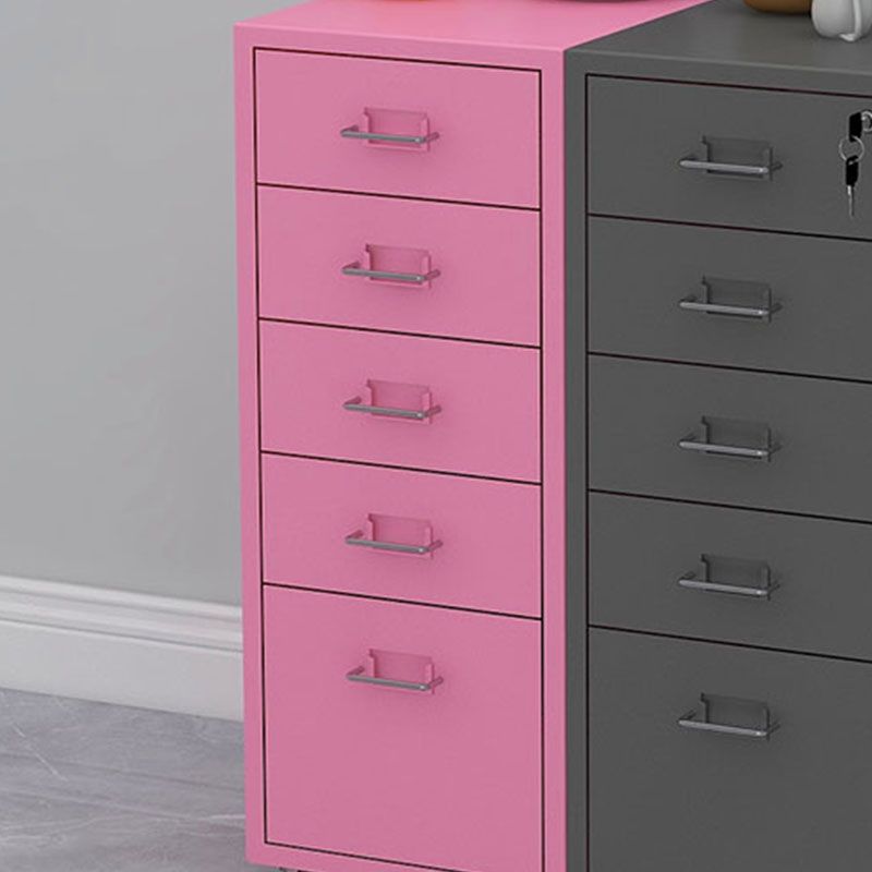 Contemporary File Cabinets Metal Frame File Pedestal with Key Lock