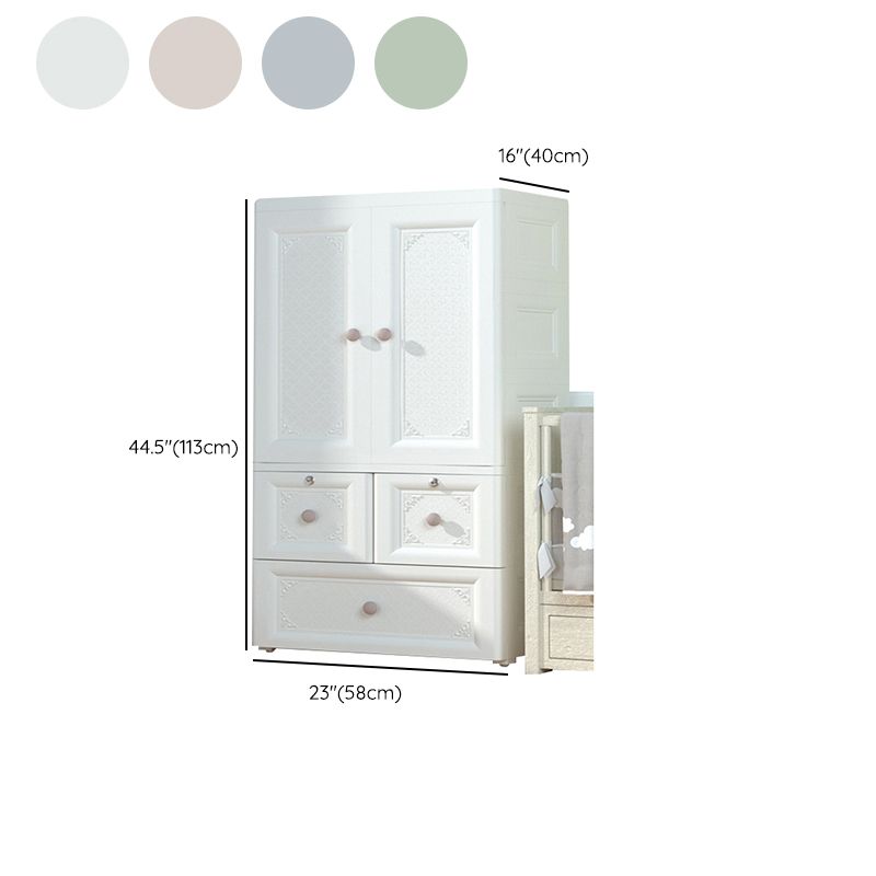 Contemporary Kid's Wardrobe Plastic Door Wardrobe Closet for Bedroom