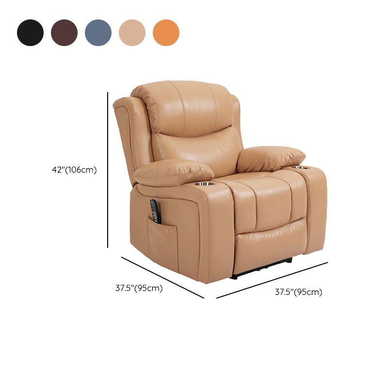 Nordic Style Faux Leather Recliner Chair Solid Color Standard Recliner