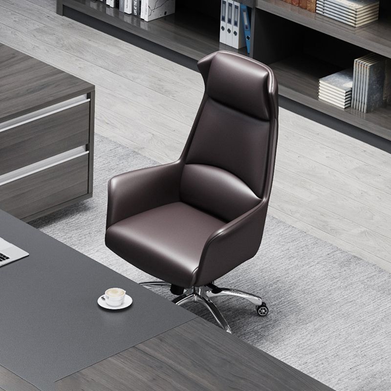 Modern Leather Executive Chair Ergonomic Adjustable Swivel Office Chair