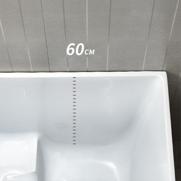 Back to Wall Bathtub Antique Finish Rectangular Soaking Bathtub