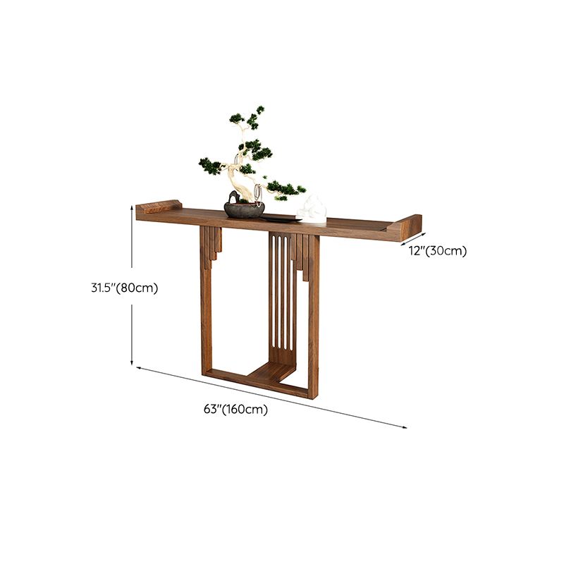 Solid Wood Rectangle Console Table 31.5-inch Tall Accent Table