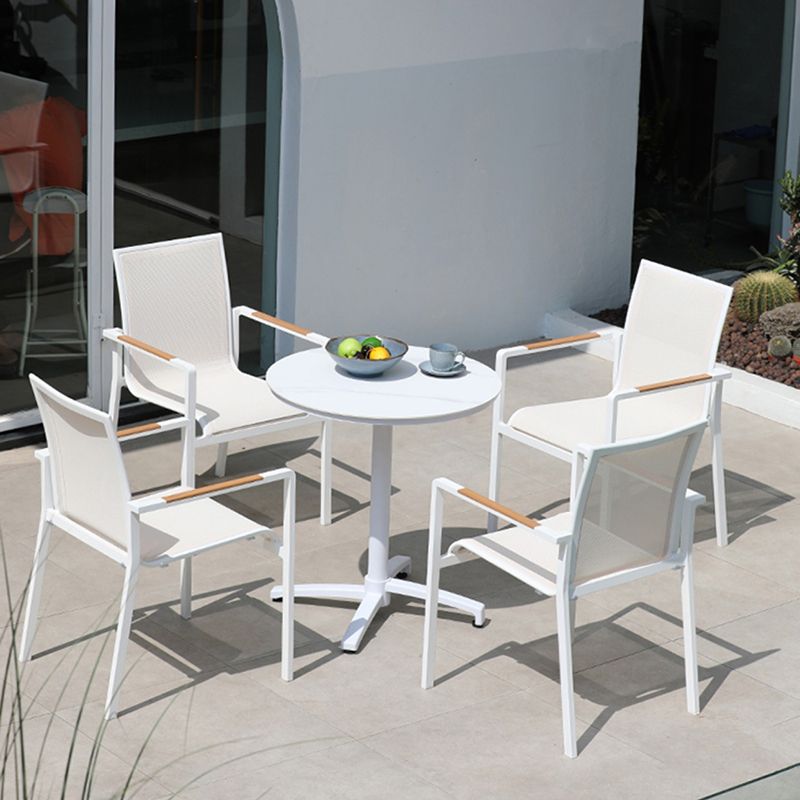 Modern Metal Frame Patio Table Manufactured Wood Dining Table