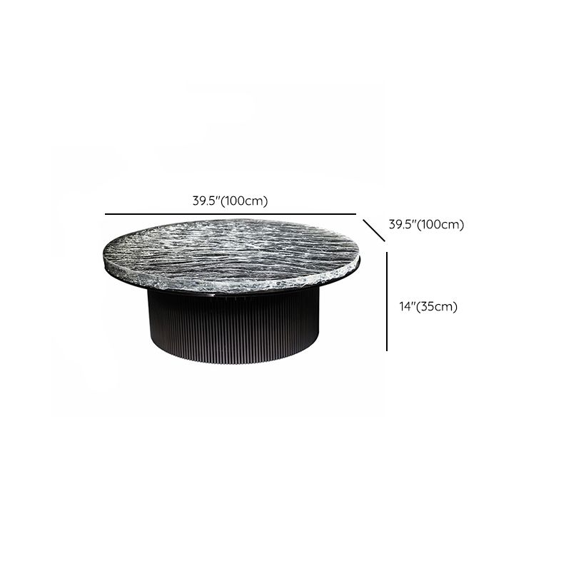 Clear Glam Metal Single Round Pedestal Coffee Cocktail Table