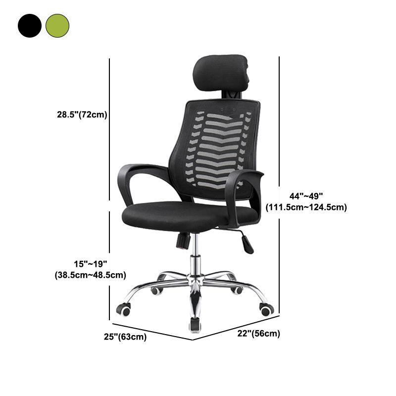 High Back Swivel Office Chair with Headrest Chrome Frame Task Chair