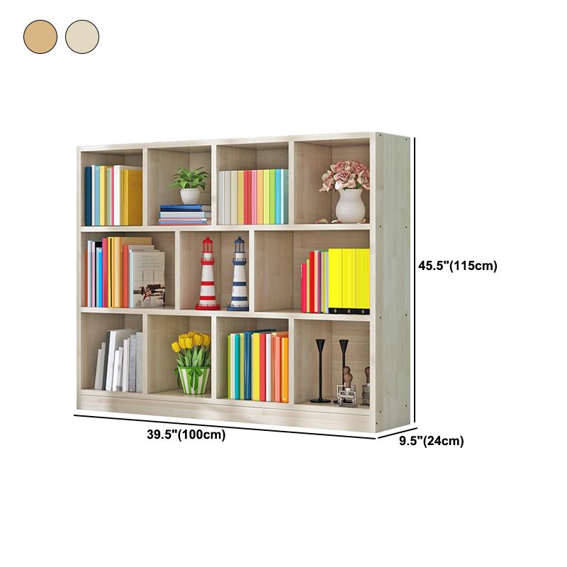 Contemporary Closed Back Book Shelf Wood Horizontal Bookshelf for Office