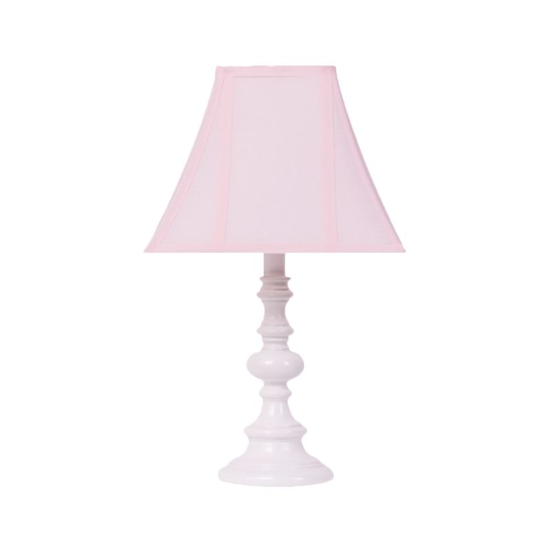 Flared Sleeping Room Table Light Fabric 1 Head Minimalist Nightstand Lighting in Pink