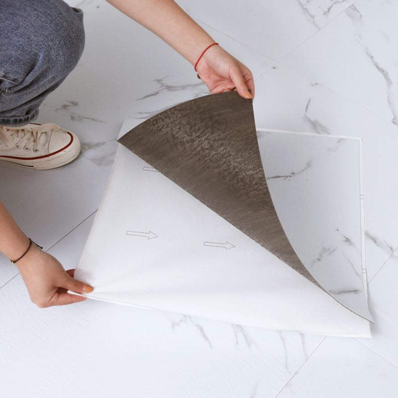 Peel and Stick PVC Flooring Low Gloss Imitation Marble Waterproof Square Vinyl Flooring