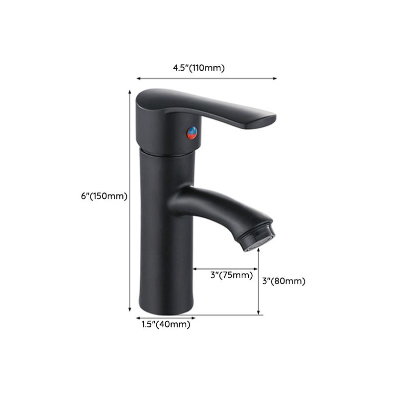 Contemporary Faucet Brass Black Bathroom Lever Handle Single Hole Sink Faucet
