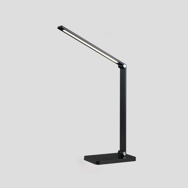 1 Light Linear Table Light Modernism Metal Night Table Lamps for Study Room in Black