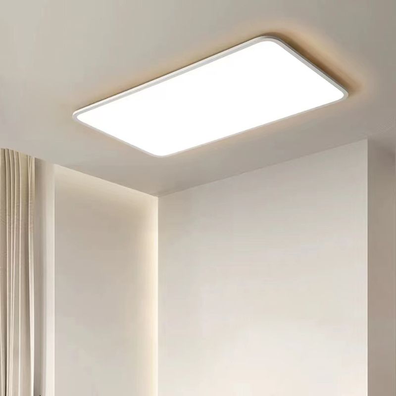 LED Modern Metal Flush Mount Rectangle Shape Ceiling Light with Acrylic Shade