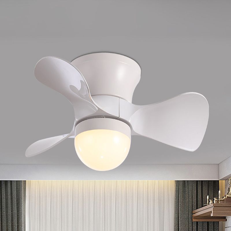 Iluminación nórdica de ventilador acrílico de medio globos 23.5 "de ancho LED de techo LED de 3 cuchillas en café/blanco