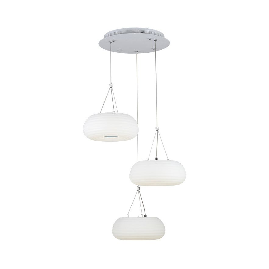 White Doughnut Pendant Lamp Modern LED Metal Hanging Ceiling Light Fixture for Dining Room