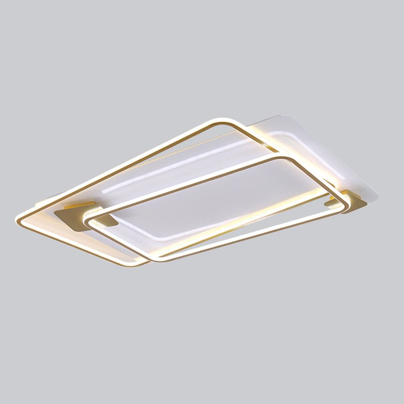 Contemporary Ceiling Lighting Gold Flush Mount Fixture with Metal for Living Room