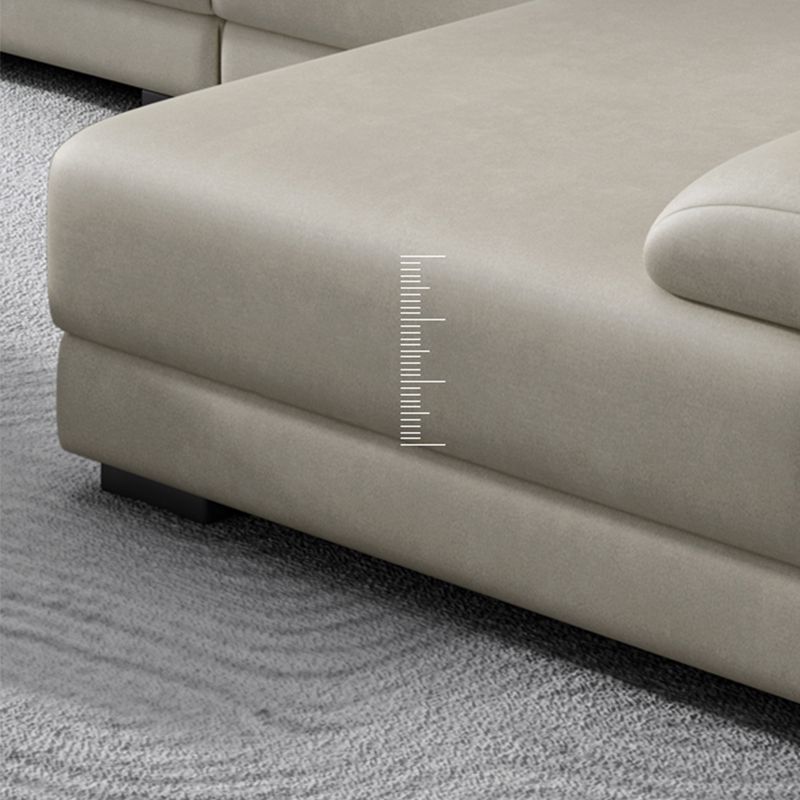 133.9"W √ó 70.87"D √ó35.43"H  Faux Leather Pillow Top Arm Sectional with Stain-Resistant