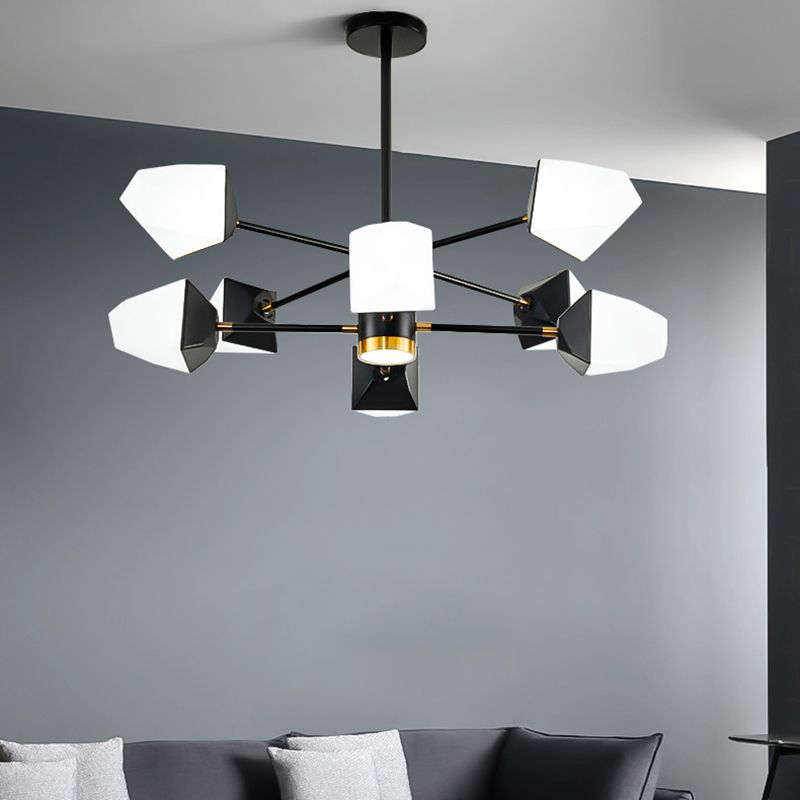 Modern Style Chandelier Light Multi Lights Metal Acrylic Pendant Light for Living Room