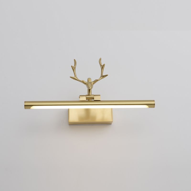 Mid-Century Luxury Style Linear Wall Mounted Vanity Lights Metal Vanity Lighting Fixtures with Antlers