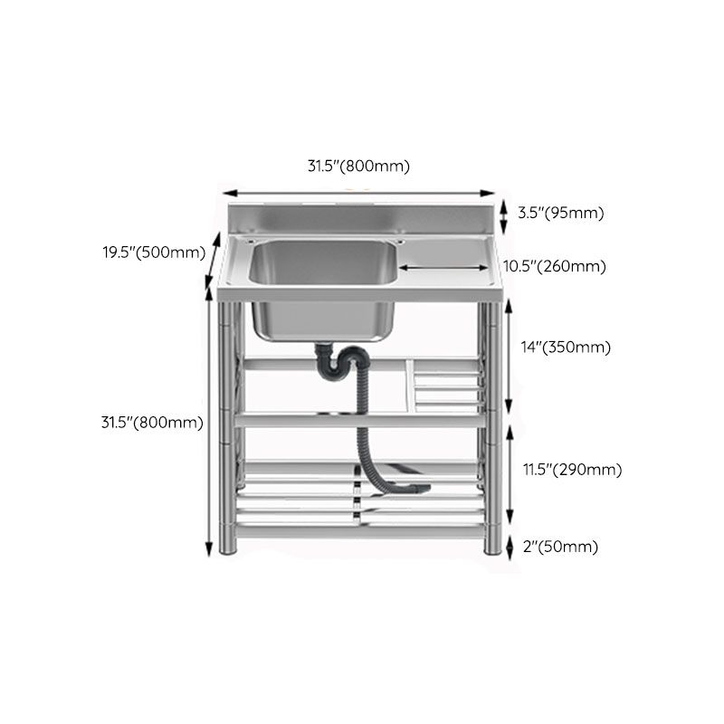 Classic Style Kitchen Sink Stainless Steel 2 Holes Undermount Kitchen Sink