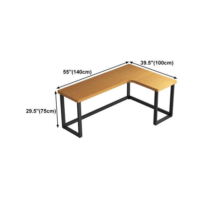 Solid Wood Writing Desk Industrial Style L-Shape Writing Desk for Home Office